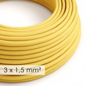 Cable electrico de sección grande 3x1,50 redondo - Tejido Efecto Seda Amarillo RM10