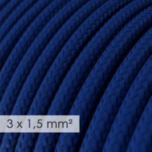 Cable electrico de sección grande 3x1,50 redondo - Tejido Efecto Seda Azul RM12