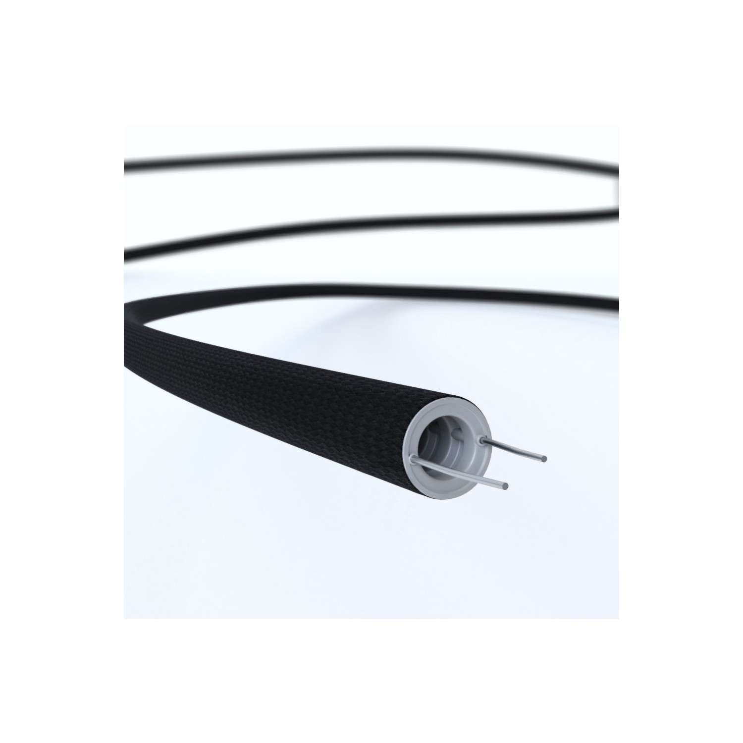 Creative-Tube, Tubo flexible con revestimiento de tela Rayón Negro RM04, diámetro 16 mm