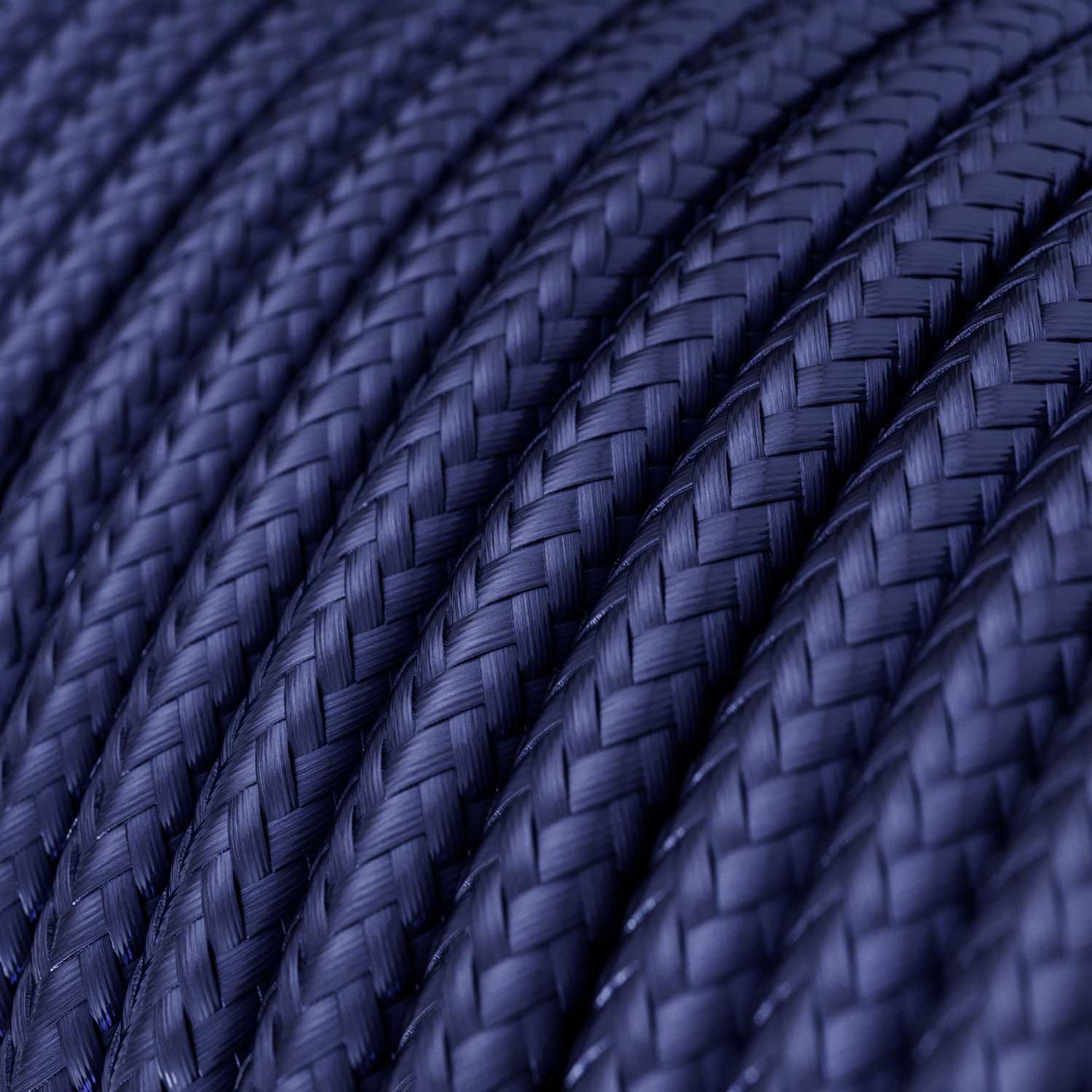 Cable Eléctrico Redondo recubierto en tejido de Rayón Color Sólido Zafiro RM34