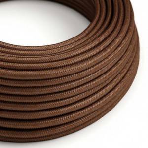 Cable Eléctrico Redondo recubierto en tejido de Rayón Color Sólido Herrumbre RM36
