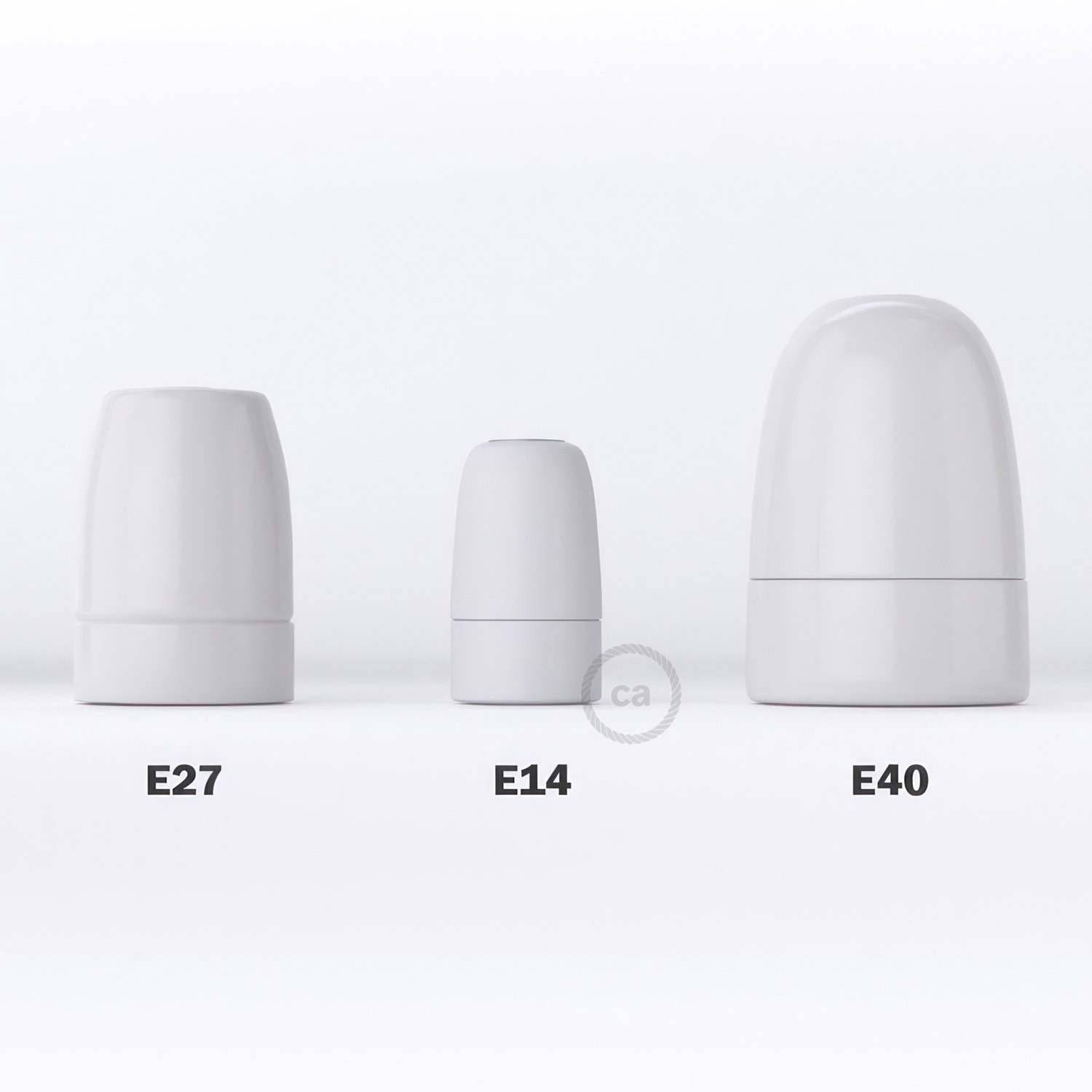 Portalámparas E14 porcelana con soporte trasero - Portalámparas especiales  - Fabricatulampara