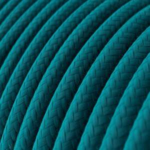 Cable eléctrico redondo revestido de algodón liso Azul Cielo RC21