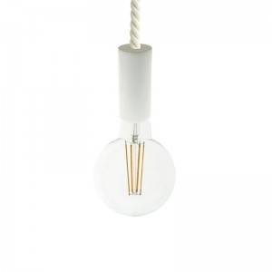 Lámpara colgante hecha en Italia con cable náutico XL 16 mm con acabados de madera barnizada