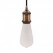 Lámpara colgante hecha en Italia con cable textil trenzado y portalámparas de aluminio