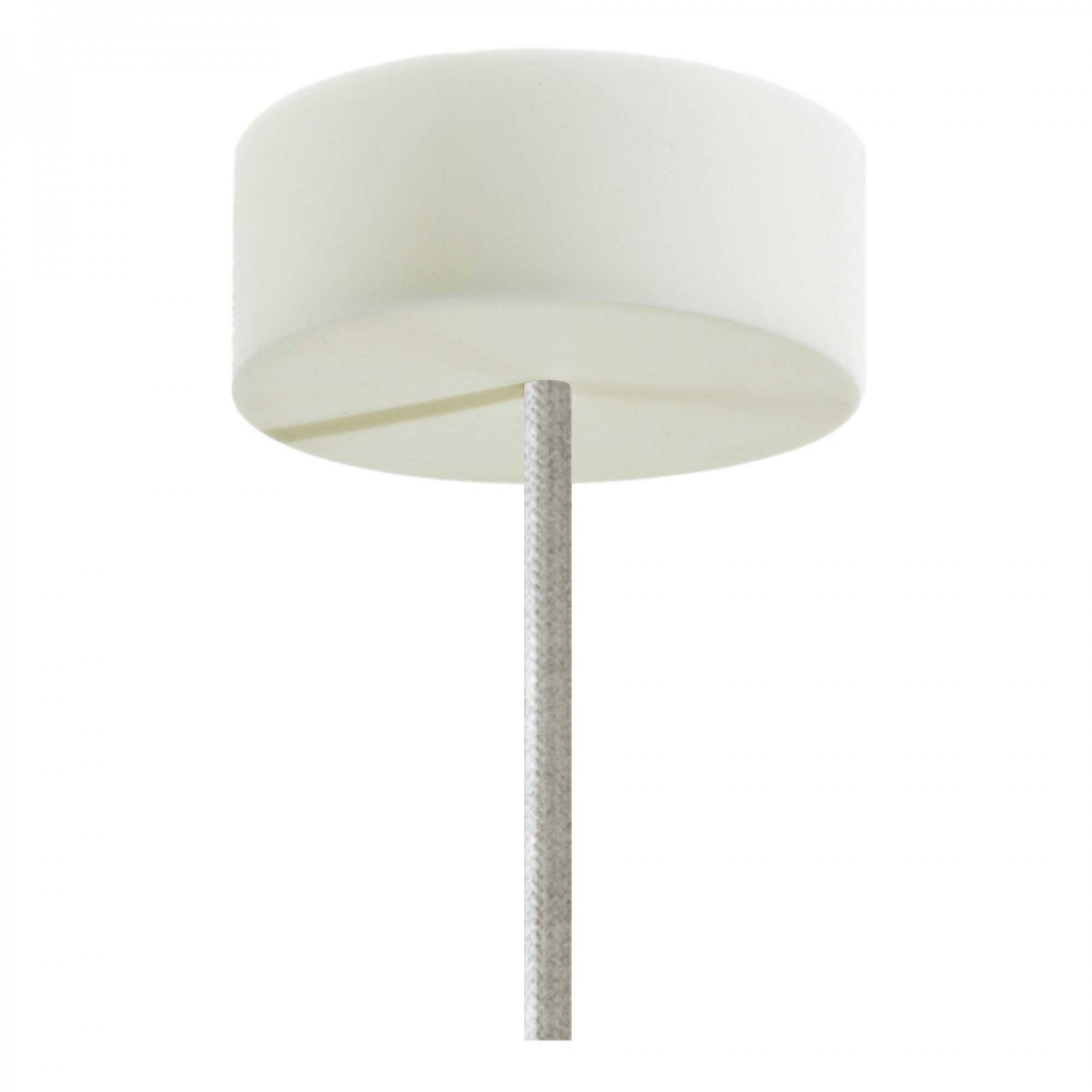 Lámpara colgante hecha en Italia con cable textil y acabados de silicona