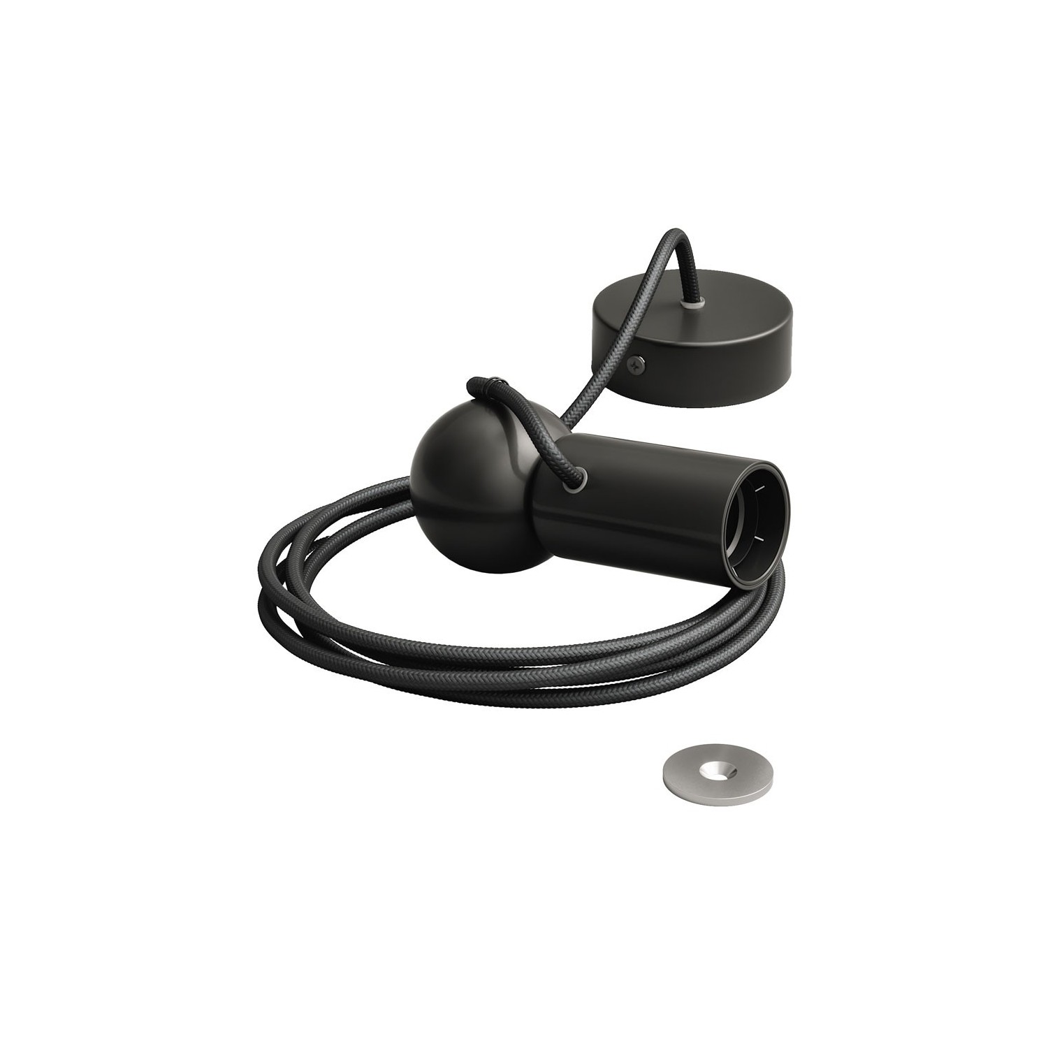 Lámpara de suspensión Magnetic®-Pendel con cable textil y portalámparas magnético ajustable