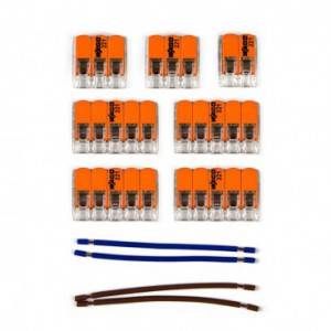 Kit de conectores WAGO compatible con cable de 2 conductores para escudo de techo de ocho orificios