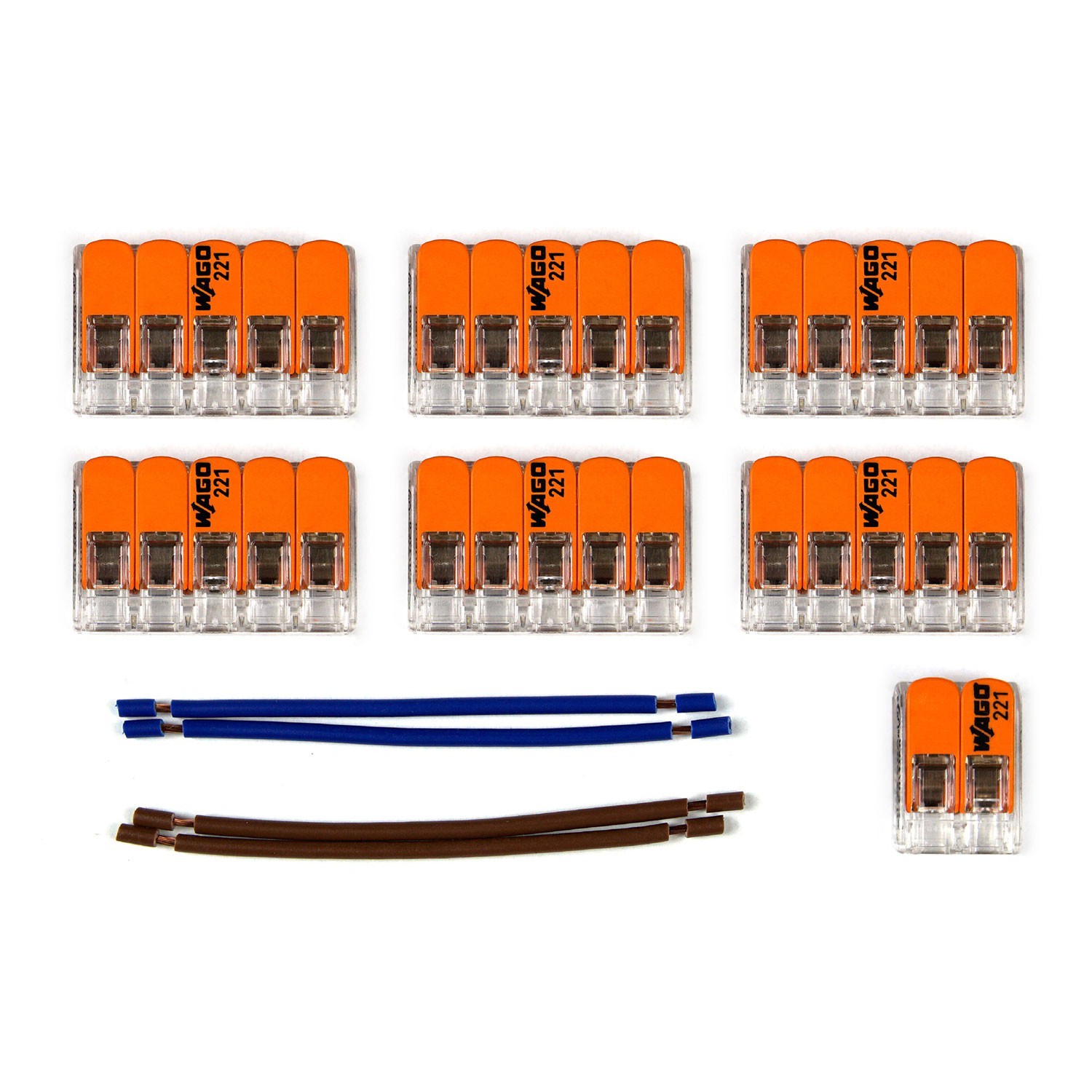 Kit de conectores WAGO compatible con cable de 2 conductores para escudo de techo de diez orificios