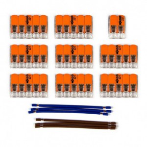 Kit de conectores WAGO compatible con cable de 2 conductores para escudo de techo de doce orificios