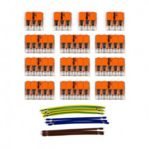 Kit de conectores WAGO compatible con cable con polo a tierra para escudo de techo de once orificios