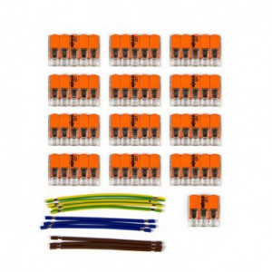 Kit de conectores WAGO compatible con cable con polo a tierra para escudo de techo de doce orificios
