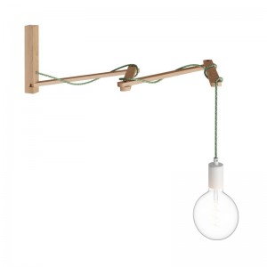 Pinocchio XL, soporte de pared de madera regulable para lámparas de pared