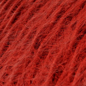 Cable eléctrico trenzado Marlene revestido en tejido efecto Furry Rojo TP09