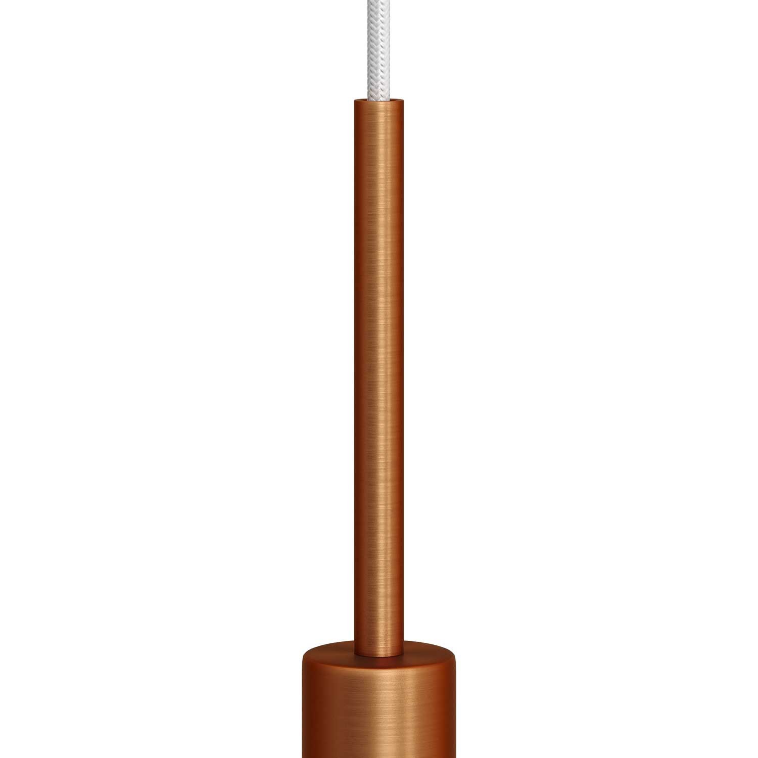Prensaestopa metálico redondo, longitud 15 cm, acabado, completo de tubo roscado, tuerca y arandela