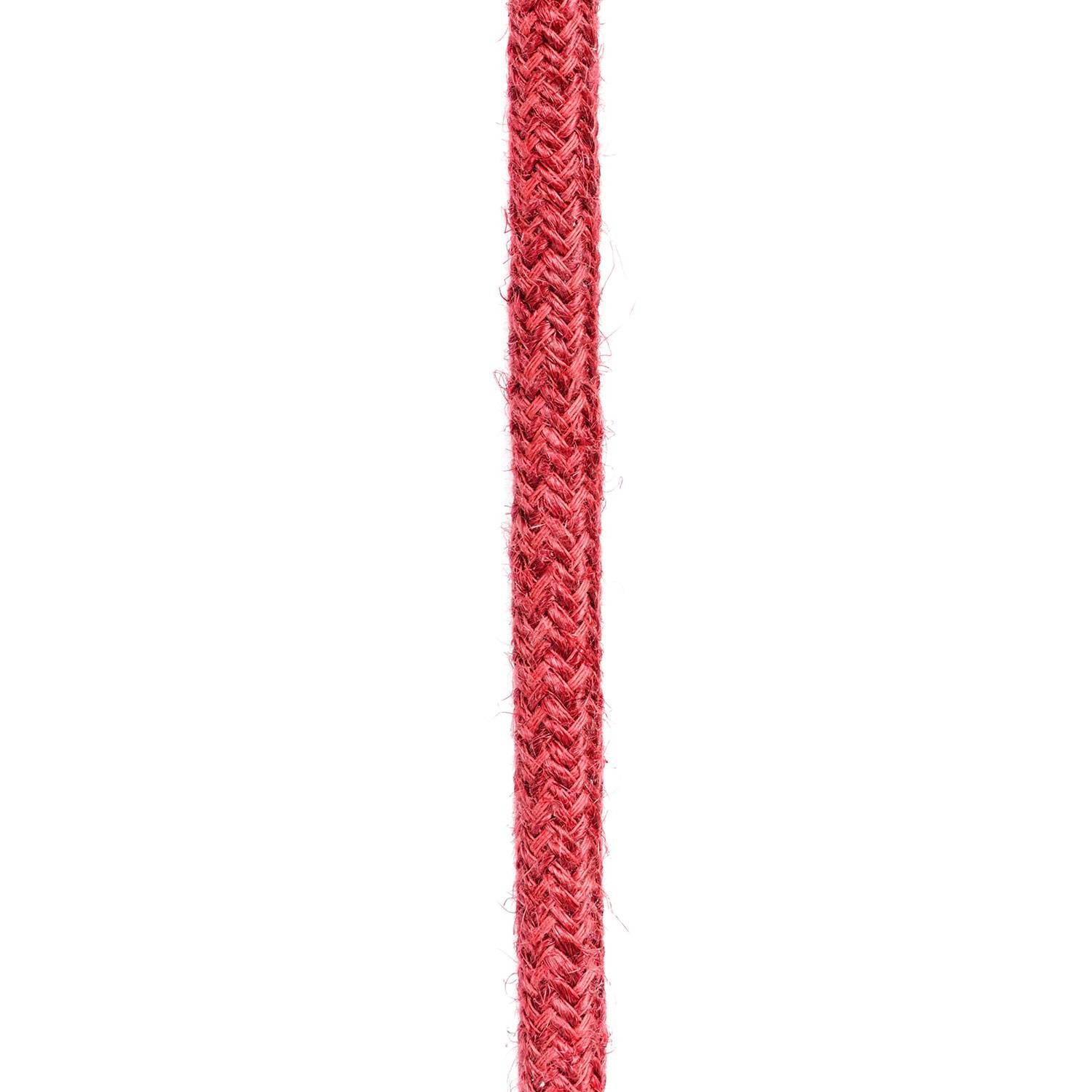 Cable eléctrico redondo recubierto en yute color Rojo Cereza RN24