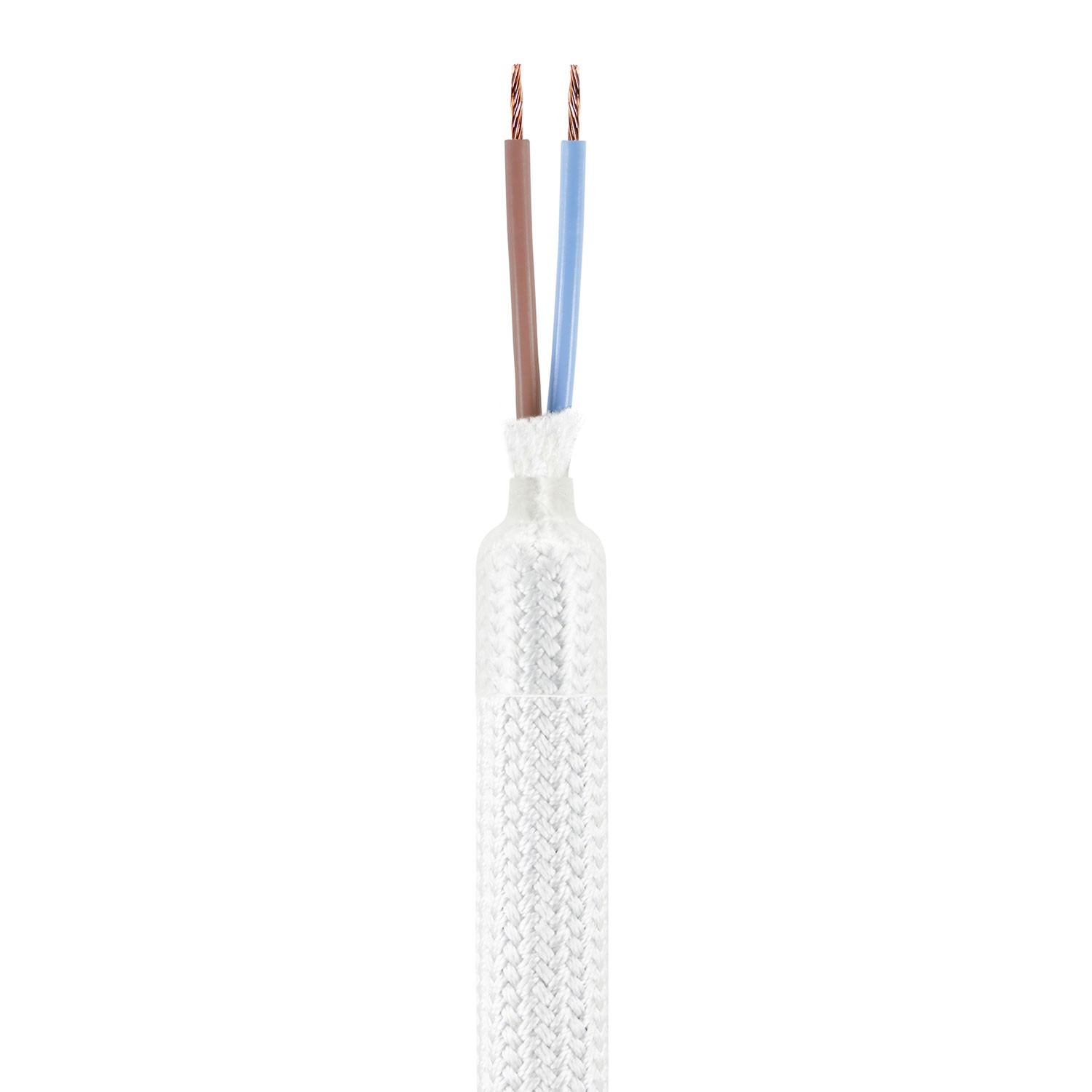 Kit del Tubo articulable "Creative Flex" recubierto en tejido Blanco RM01 con terminales metálicos