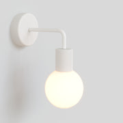 IP65 Modulair Outdoor Wall Light with L-Shaped Extension and Unbreak-a-Ball Shatterproof Sphere Shade - White