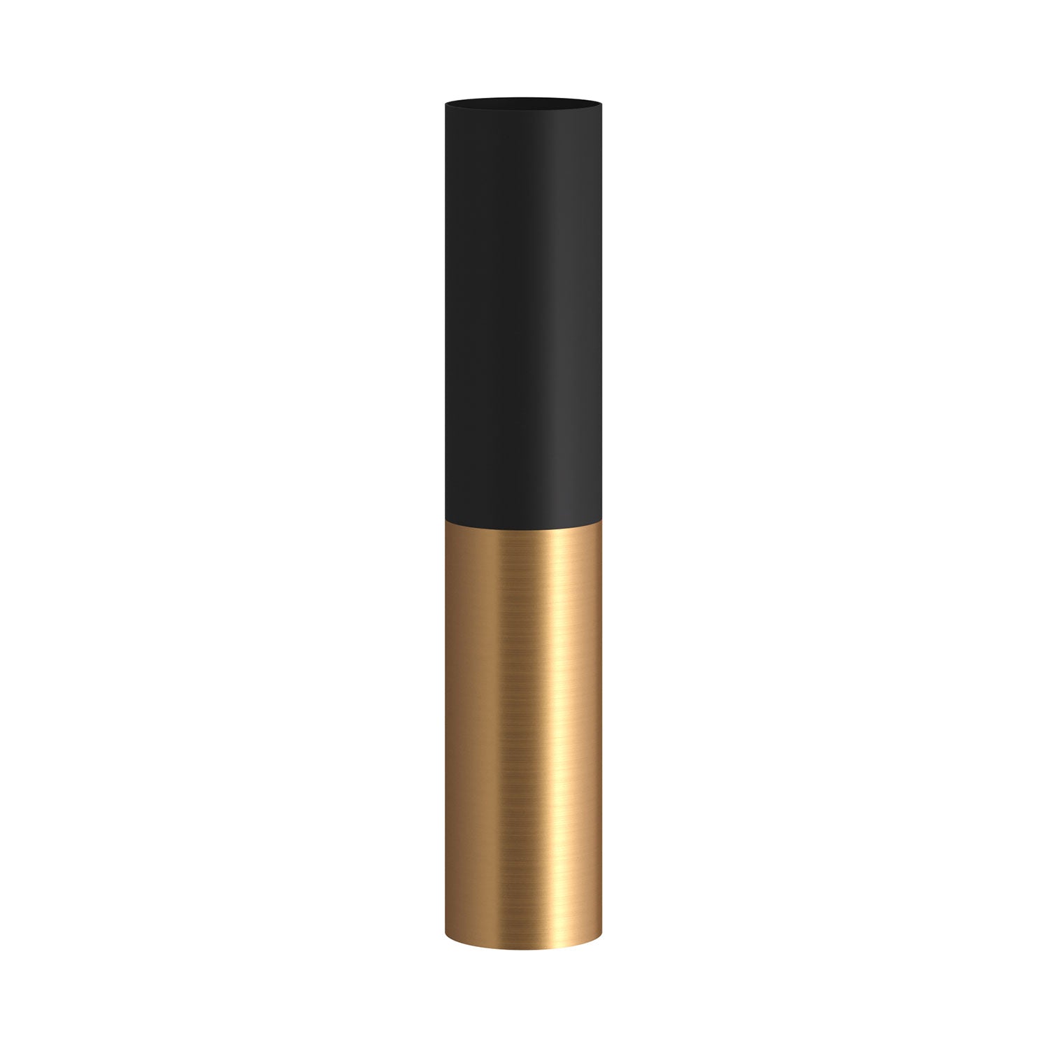 Tub-E12, spotlight double metal tube, with double E12 socket ring - Black and Brushed bronze
