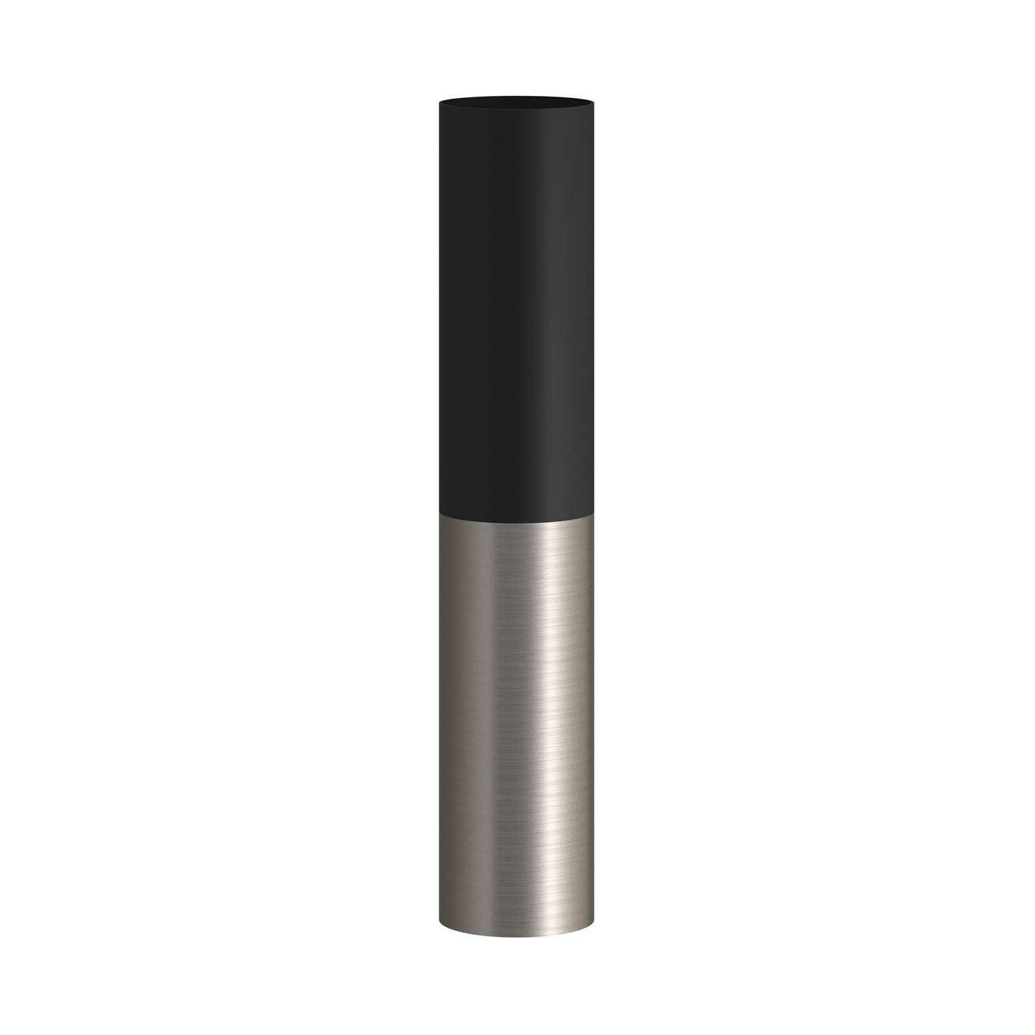 Tub-E12, spotlight double metal tube, with double E12 socket ring - Black and Brushed titanium