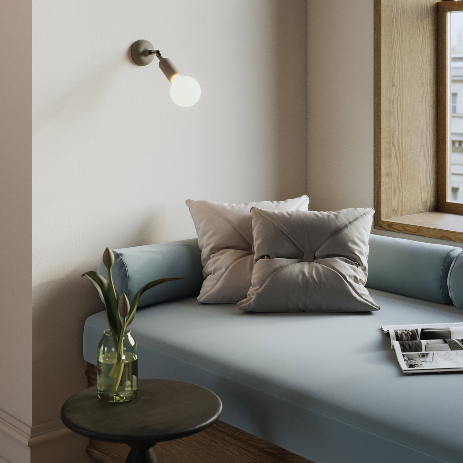 Silicone E26 socket kit with switch and hidden cable clamps - Grey