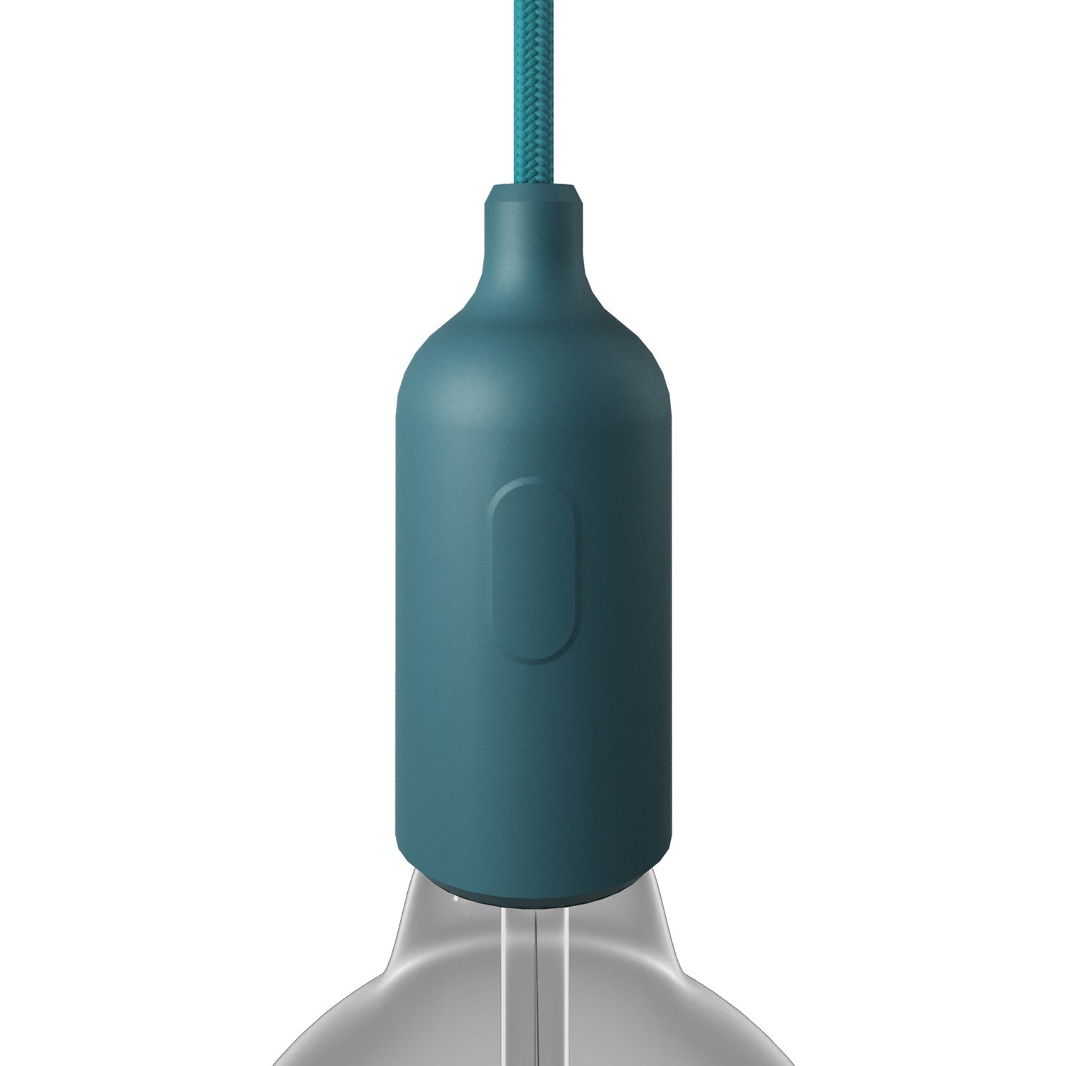 Silicone E26 socket kit with switch and hidden cable clamps - Petrol