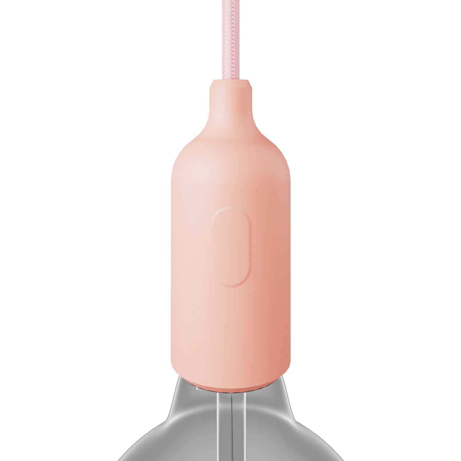 Silicone E26 socket kit with switch and hidden cable clamps - Salmon