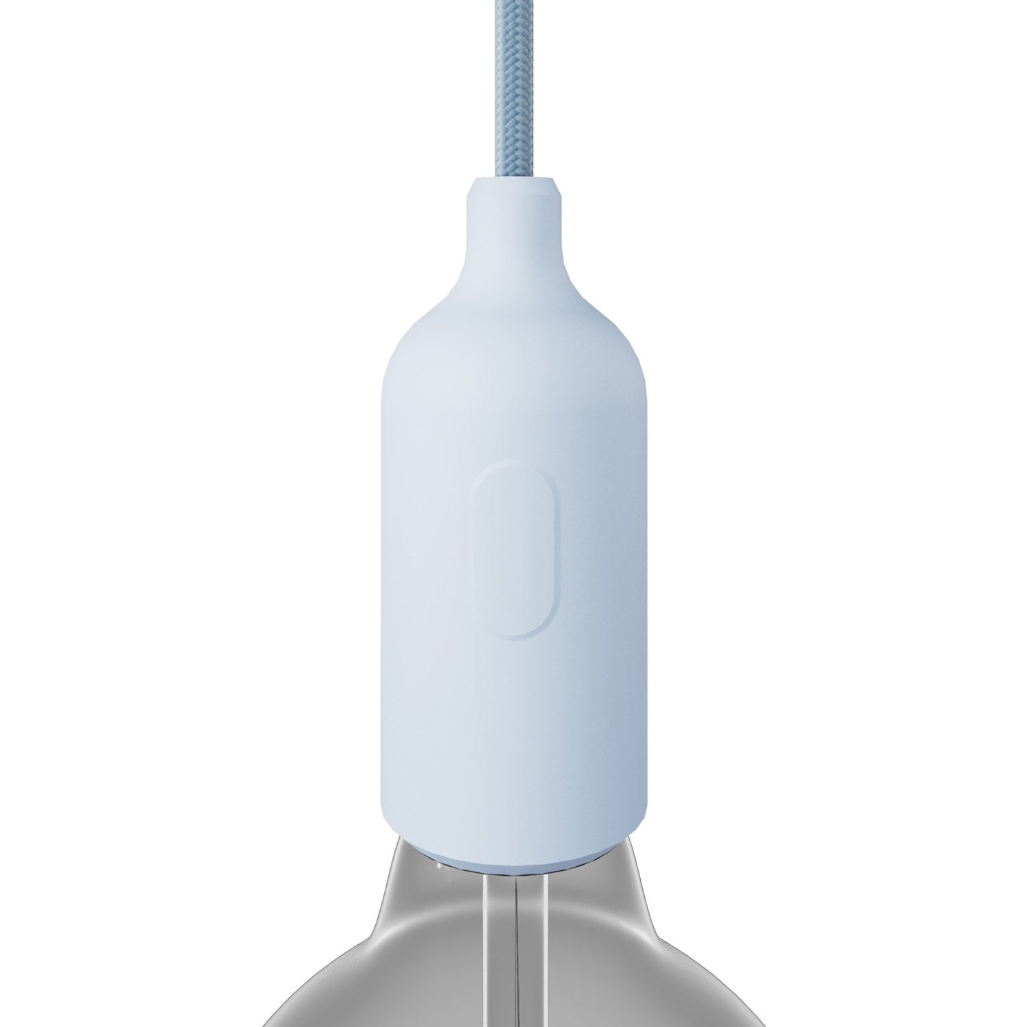 Silicone E26 socket kit with switch and hidden cable clamps - Soft blue