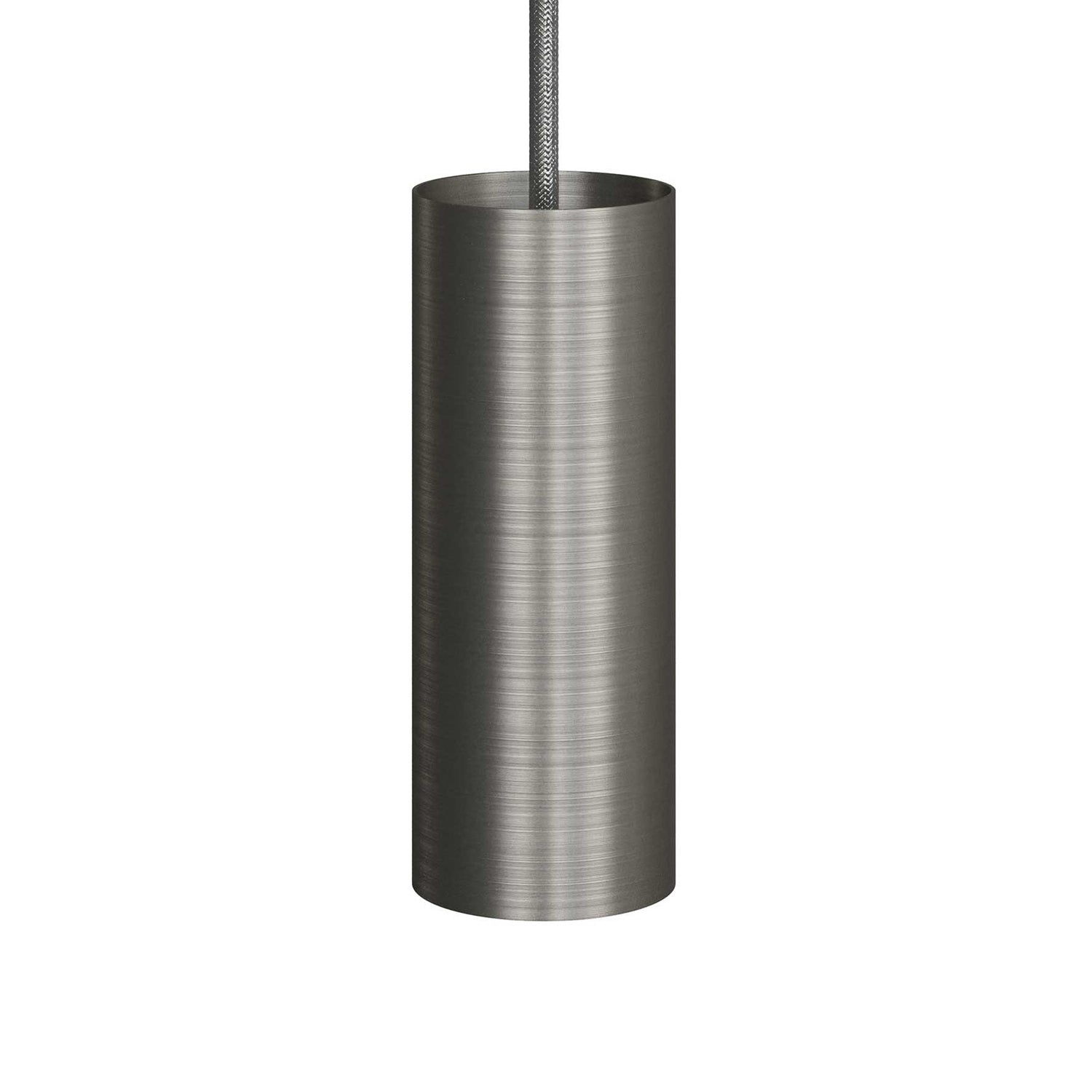 Tub-E12, spotlight pipe with E12 double ferrule socket - Brushed titanium