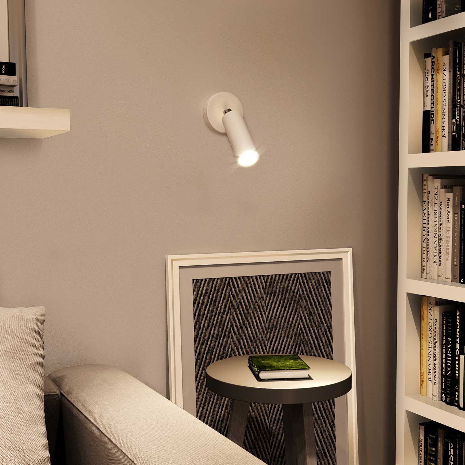 Tub-E12, spotlight pipe with E12 double ferrule socket - Matt White