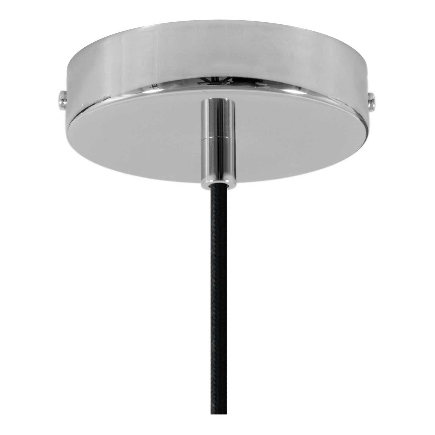 Pendant lamp with textile cable, Prisma cement lampshade and metal finishes - Dark cement