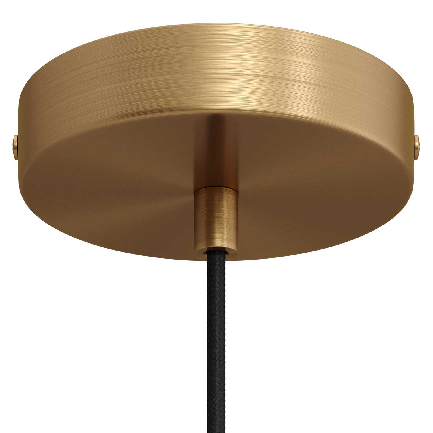 Pendant lamp with textile cable, Tub-E12 lampshade and metal details - Brushed bronze