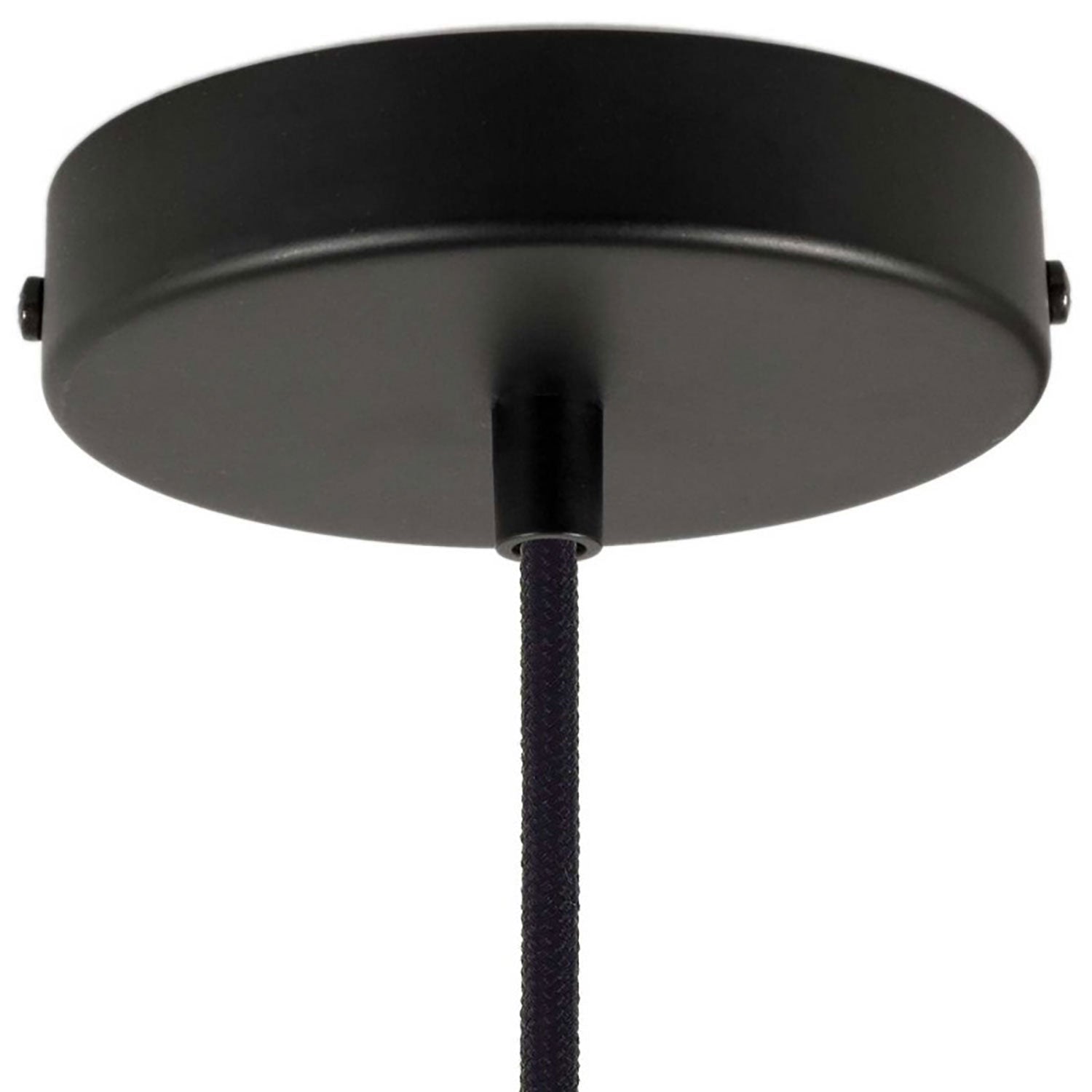 Pendant lamp complete with fabric cable and Tub-E12 double lampshade - Black and Brushed bronze