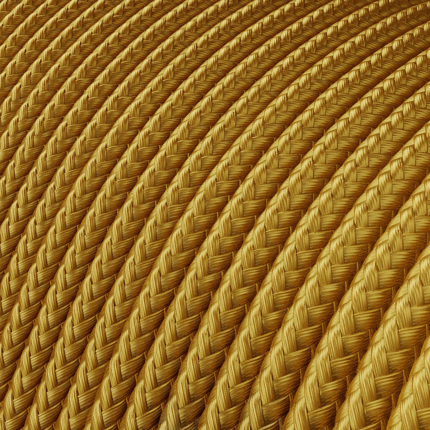 Cavo elettrico Extra Low Voltage rivestito in tessuto effetto seta Oro RM05