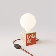 Cubetto table lamp with US plug, "Boia de" porcelain effect globe bulb - Tuttapolpa