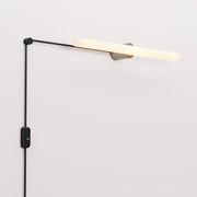 Spostaluce Plug-in Light with Metal Finish and S14d LED Linear Light Bulb - Brushed Titanium