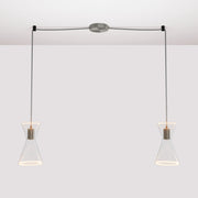 Double-Drop Ghost Double Cone Pendant Lamp - Brushed Titanium