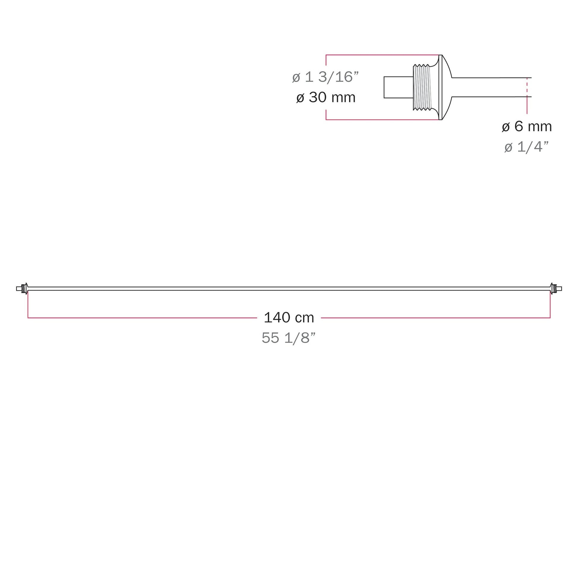 Cavo di connessione tra paralumi 70/140 cm (27 9/16" / 55 1/8") - Marina - Desert brown - Creative Cables