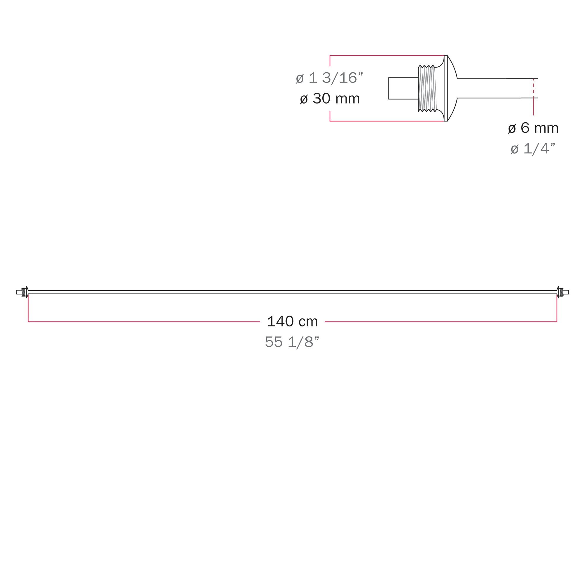 Cavo di connessione tra paralumi 70/140 cm (27 9/16" / 55 1/8") - Marina - Desert brown - Creative Cables