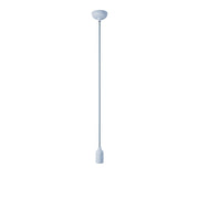 Colourful silicone suspension lamp with fabric cable - Soft blue
