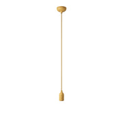 Colourful silicone suspension lamp with fabric cable - Yellow mustard