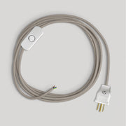 Cordset for lamp with dove-grey cotton cable 6 ft Bianco