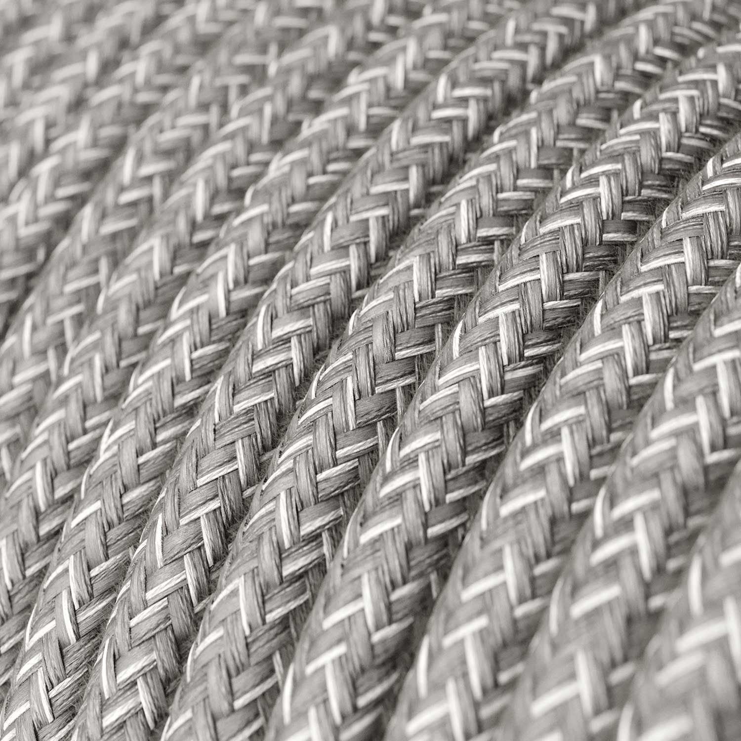Cordset for lamp with grey linen cable 6 ft Bianco
