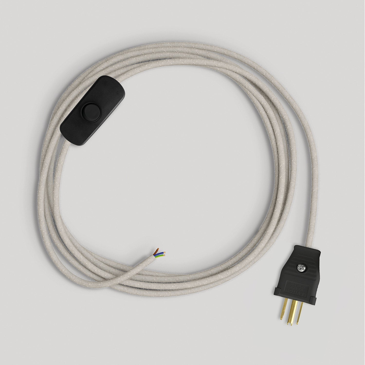 Cordset for lamp with white cable 6 ft Nero