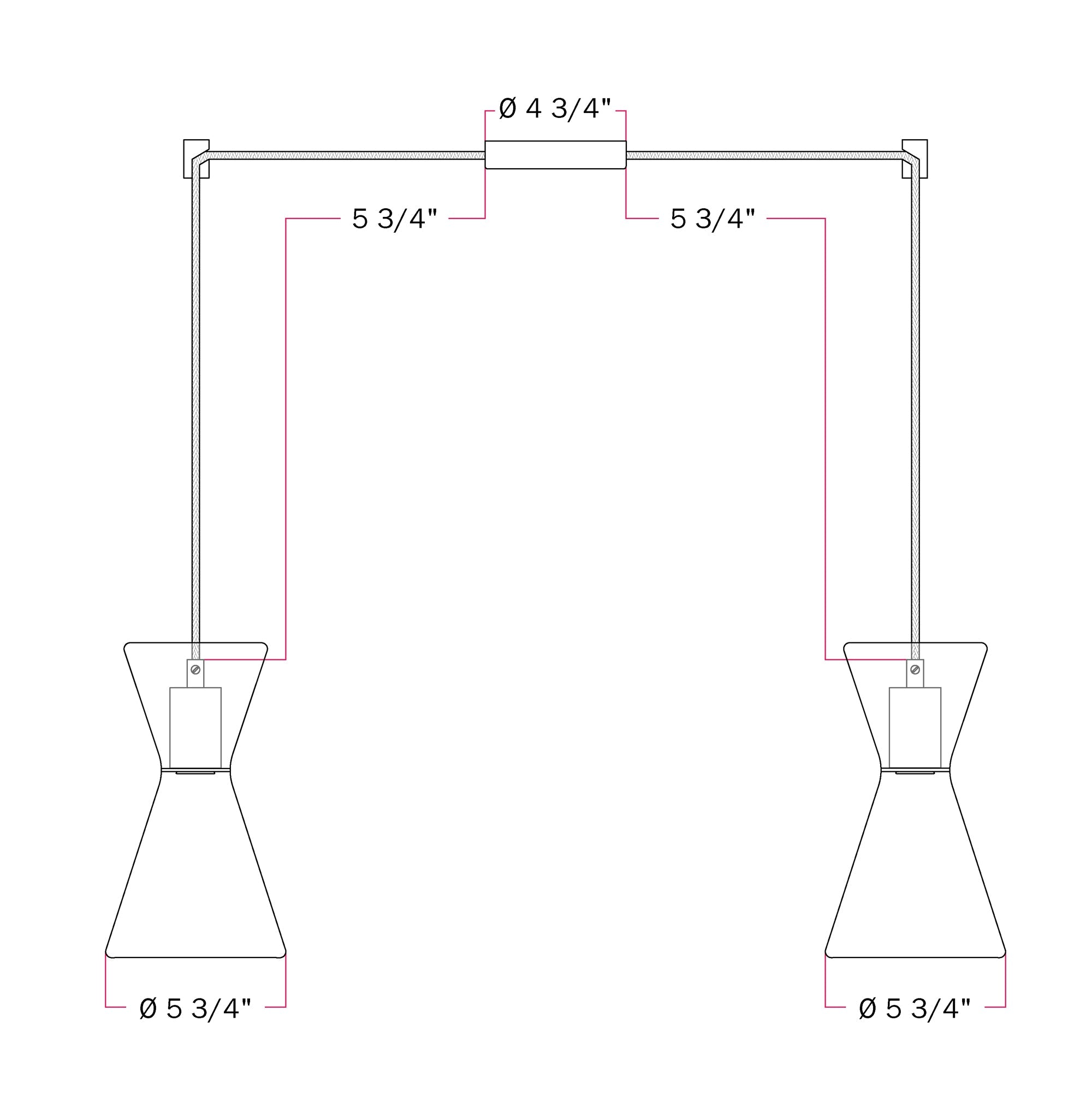 Double-Drop Ghost Double Cone Pendant Lamp - Matte White