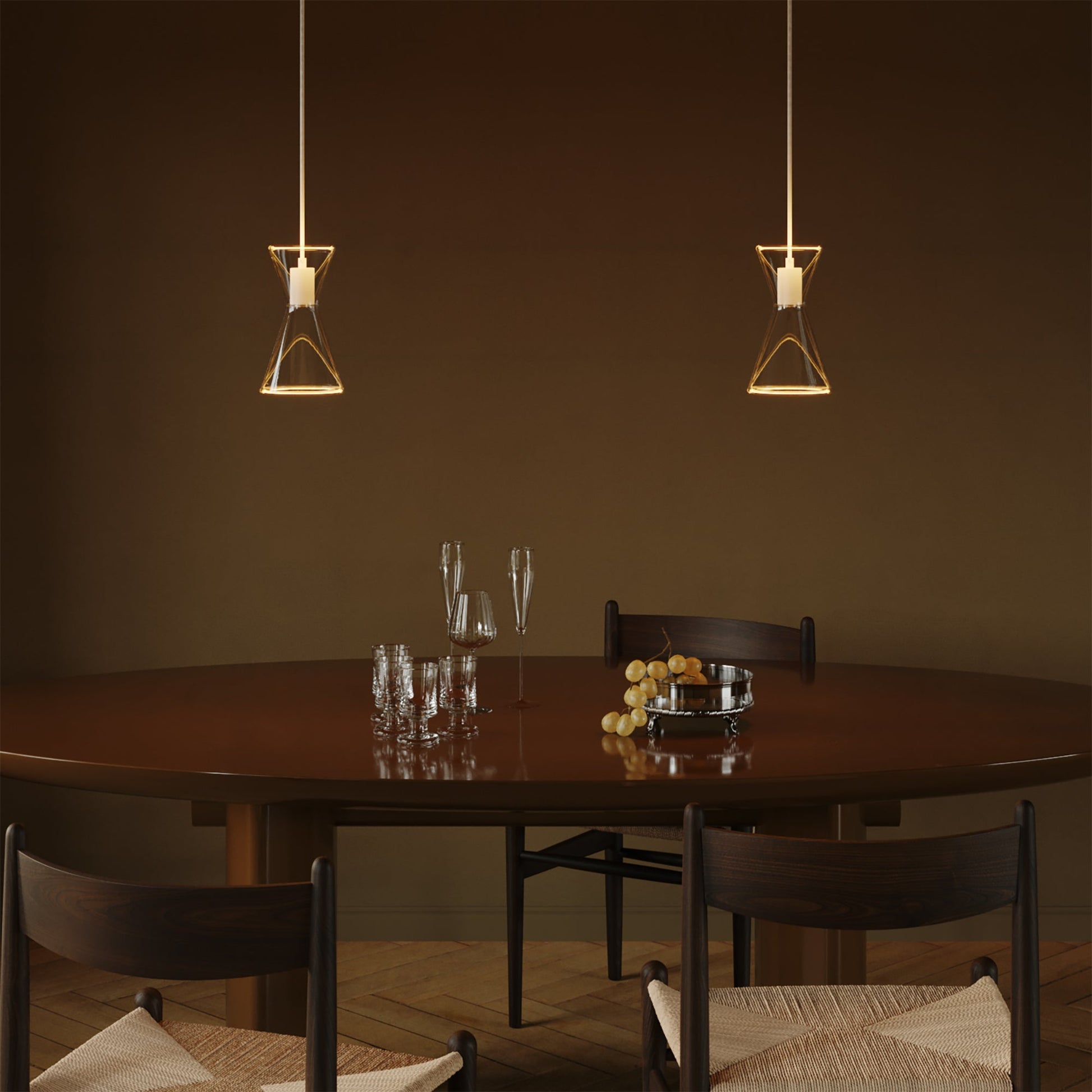Double-Drop Ghost Double Cone Pendant Lamp - Matte White