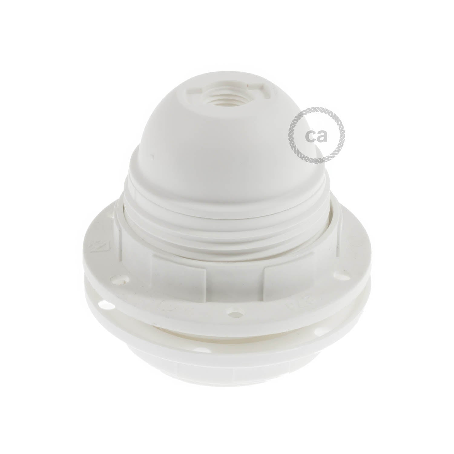 Double Ferrule Thermoplastic E26 light bulb socket - White