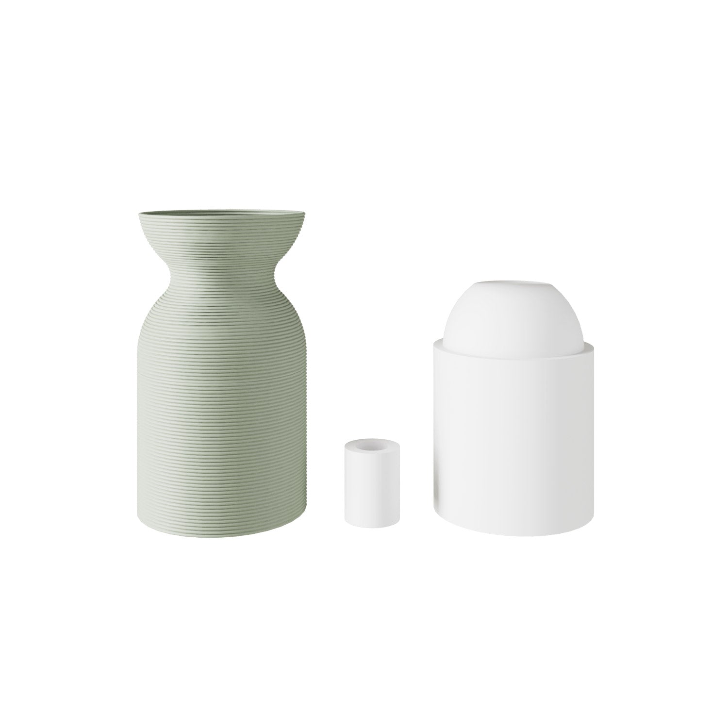 E26 socket kit in recycled plastic from 3D printing - Sage green