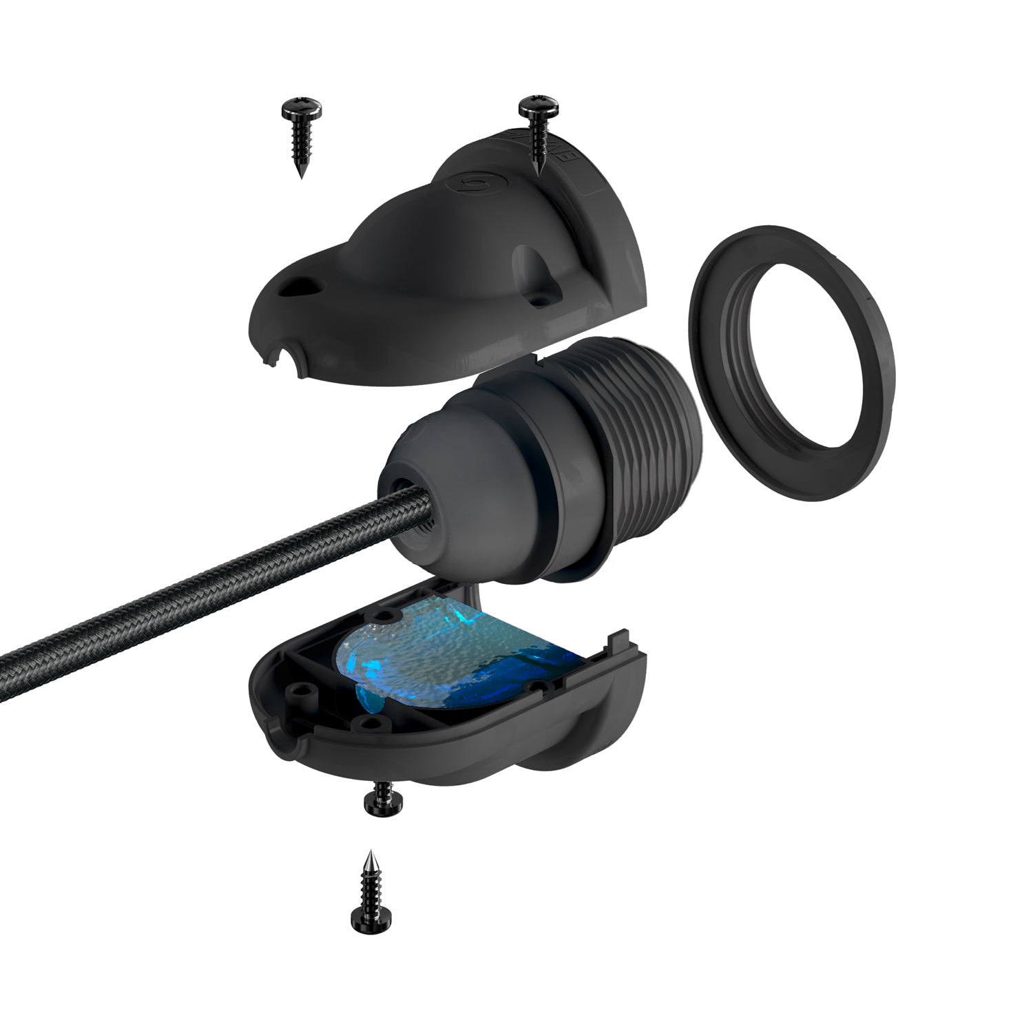 EIVA, the E26 socket suitable for wet locations - Black