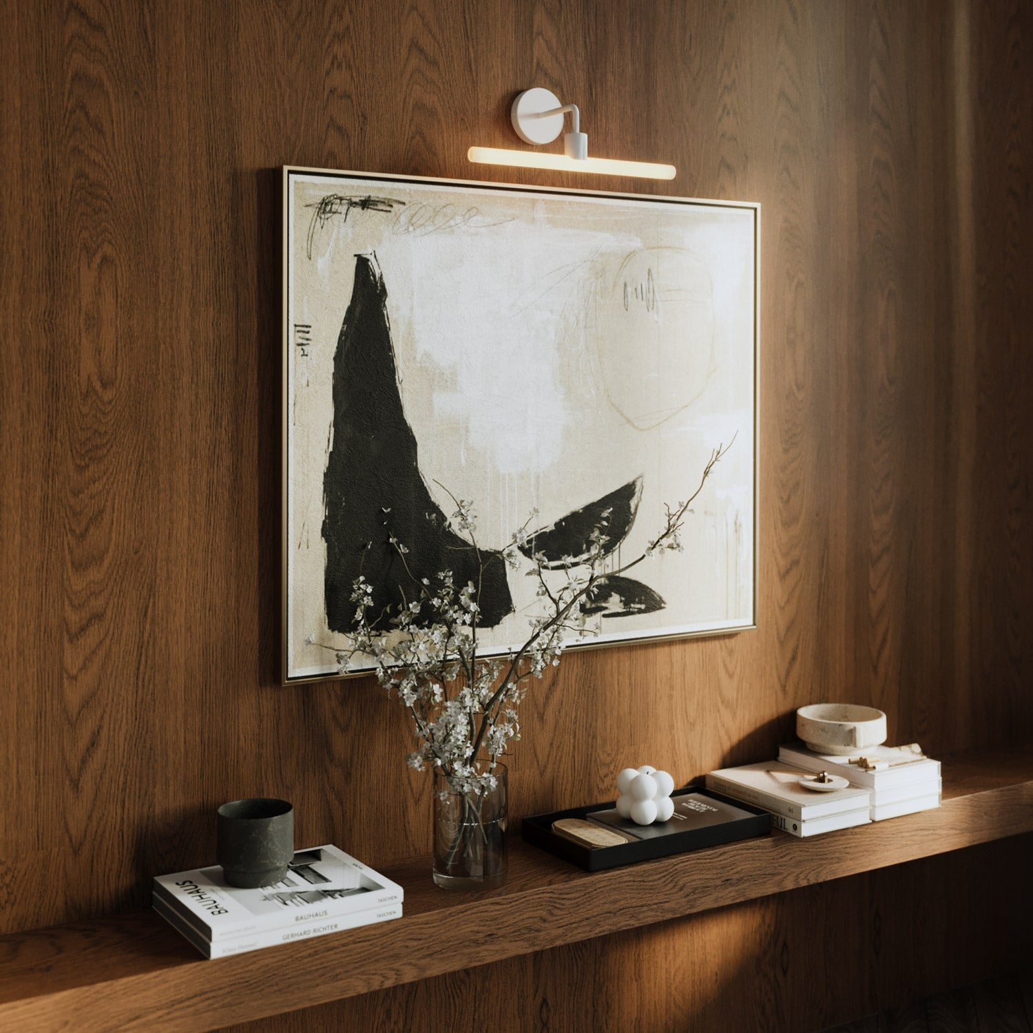 Fermaluce Esse14, Metal Wall Lamp with Curved Extension - White